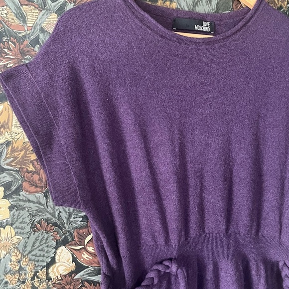 Love Moschino Rich Purple Crew Neck wool Dress - Picture 4 of 9